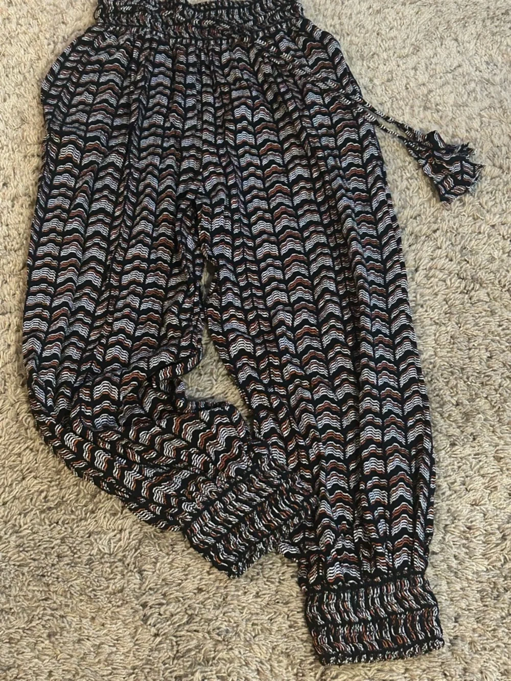 Anthropologie Black & White Chevron Track Joggers